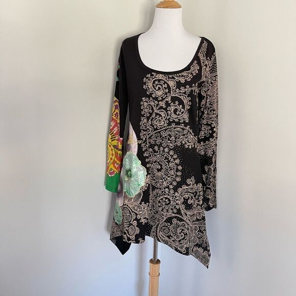 Black Desigual Asymmetrical Tunic - Picture 2 of 6